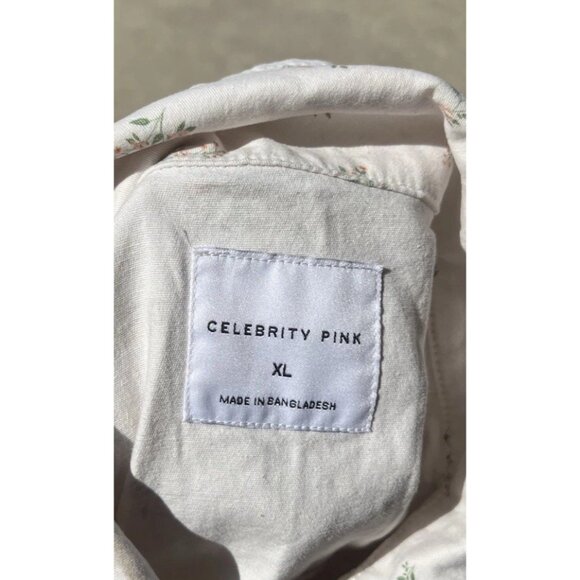 Celebrity Pink Womens XL One Piece Jumpsuit Floral Romper Jumper Button Boho - Picture 6 of 16